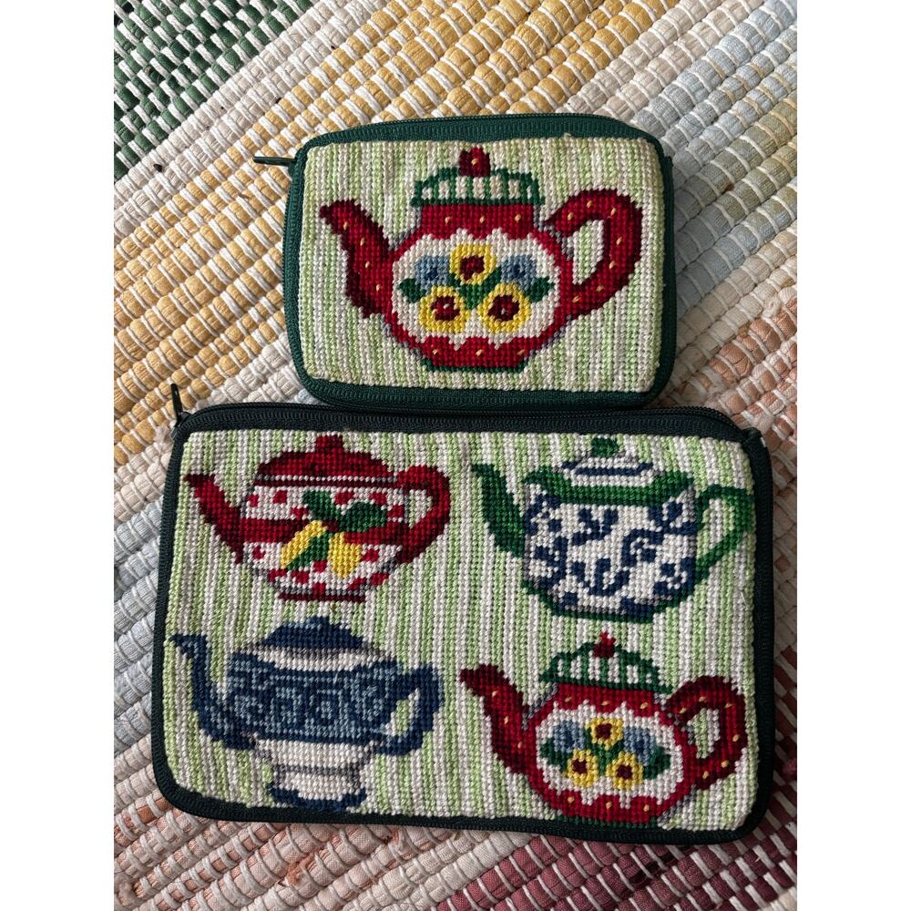 TEAPOT CROSS STITCH wallet and coin purse